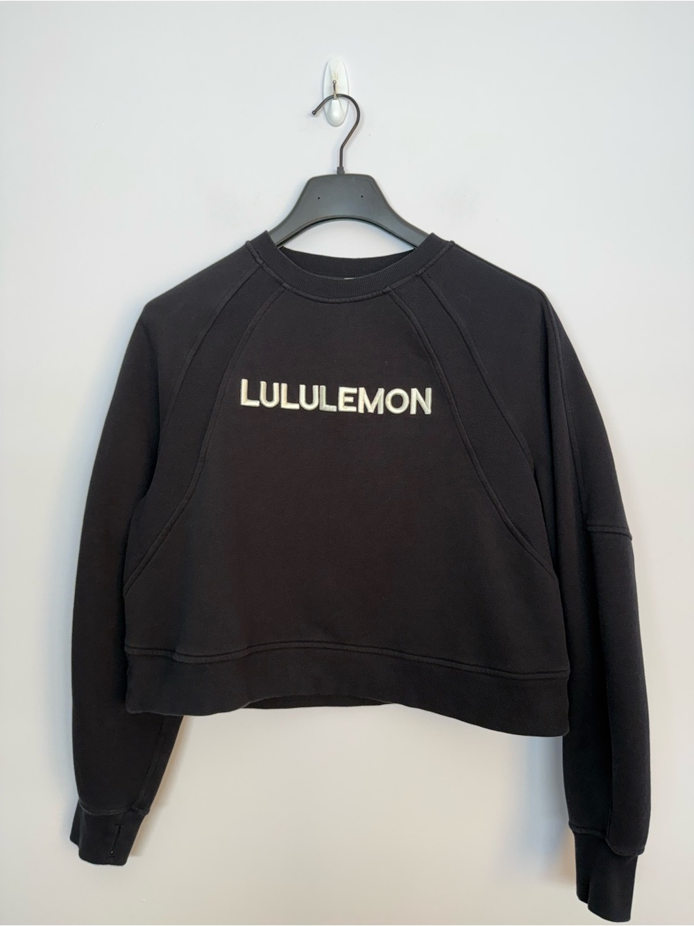 9: Lululemon Scuba Oversized Pullover *Wordmark Black / Light Ivory Sz M/L